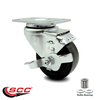 Service Caster 3.5 Inch Phenolic Wheel Swivel Top Plate Caster with Brake SCC-20S3514-PHR-TLB